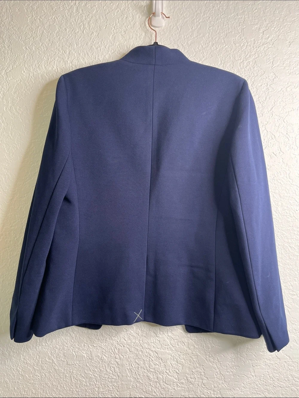 J. Crew Going Out Navy Blue Stretch Twill Slim Cut Open Front Blazer Jacket 12